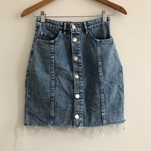 H&M Divided Button-front Denim Skirt size 2 - Picture 2 of 5